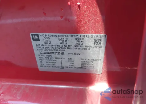 2014 GMC Sierra 1500 Sle z USA, uszkodzony, nr VIN 3GTU2UEC1EG225438